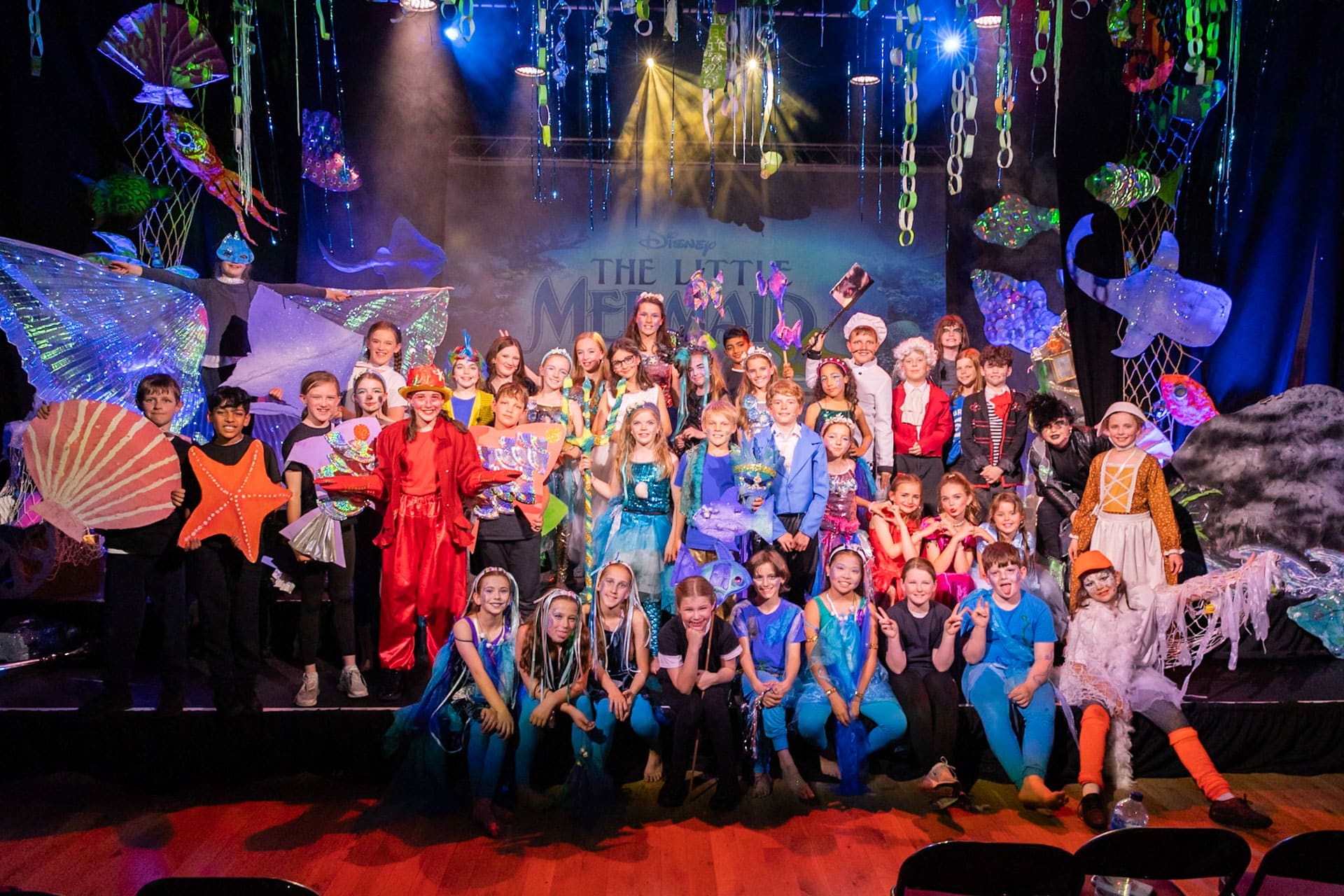 Full cast photo from the Prep School's Litte Mermaid production