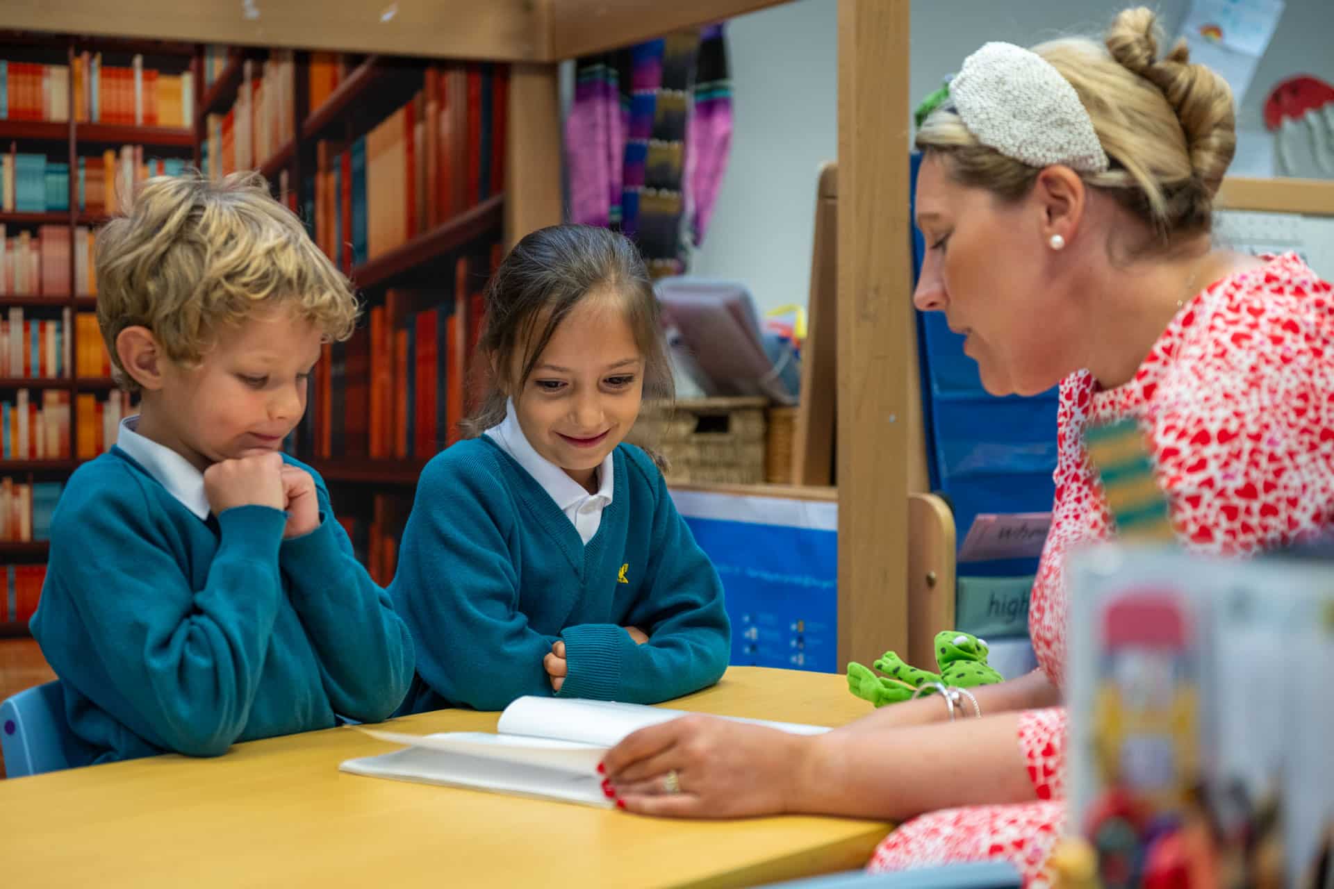 Children listening to their teacher in a lesson