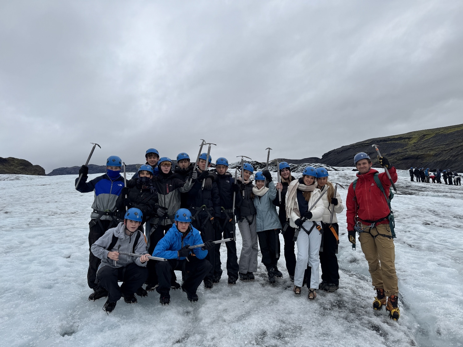 Ardingly Students in Iceland with pick axes