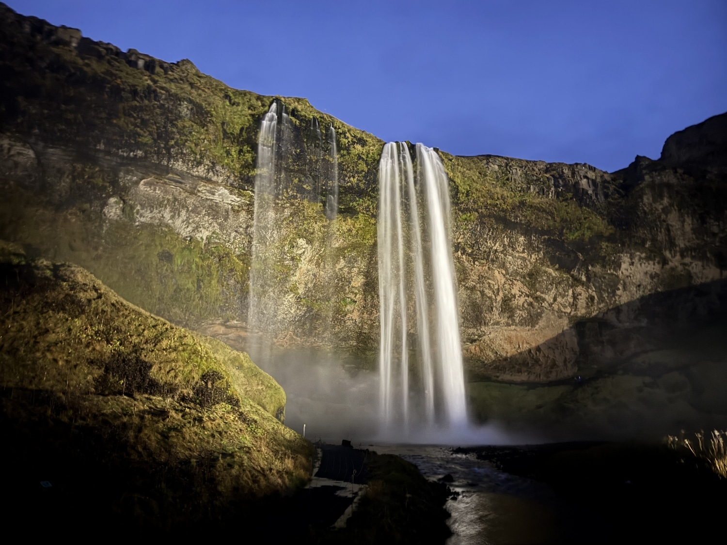 Beautiful scenery of a waterfall in Iceland on the Ardingly College trip