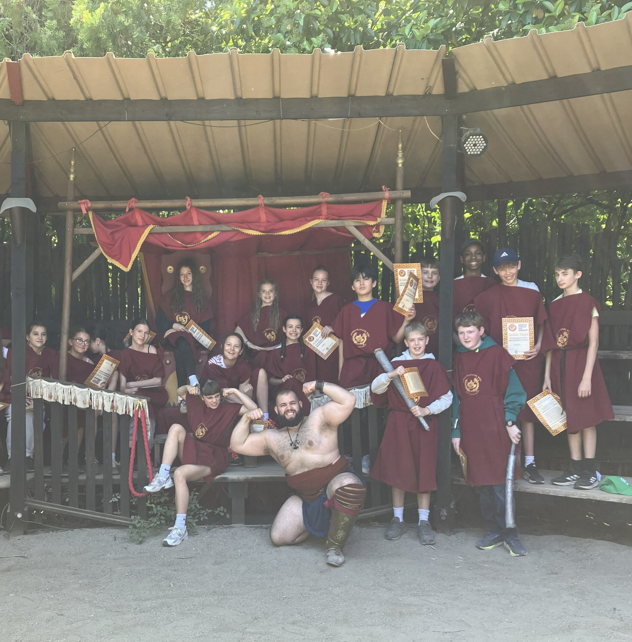 Students on at Gladiator School in Rome