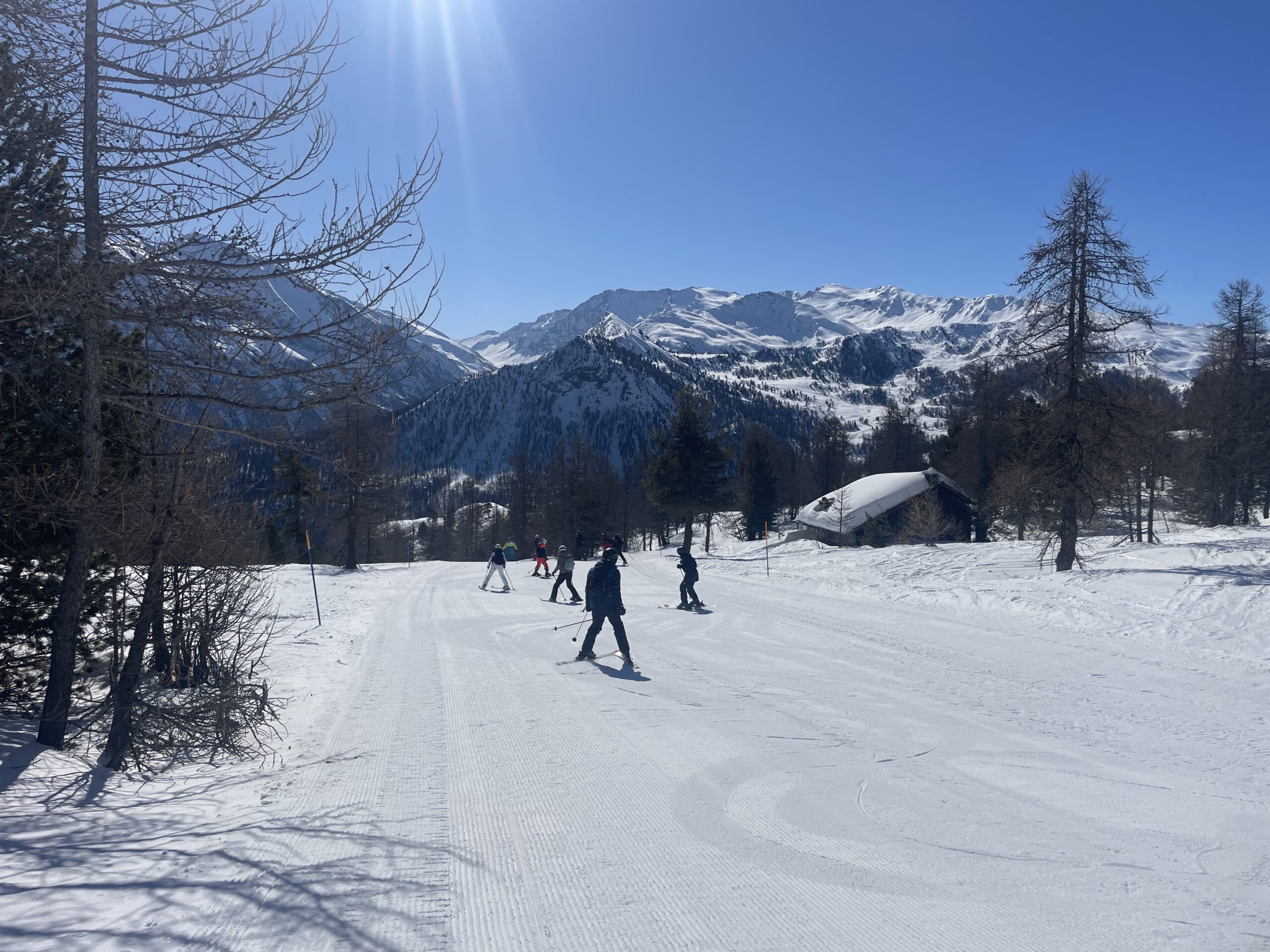 School ski trip group of students and staff