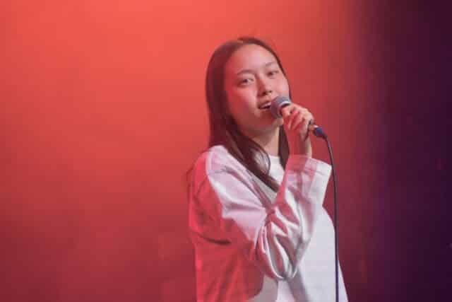A female soloist at the ABC concert