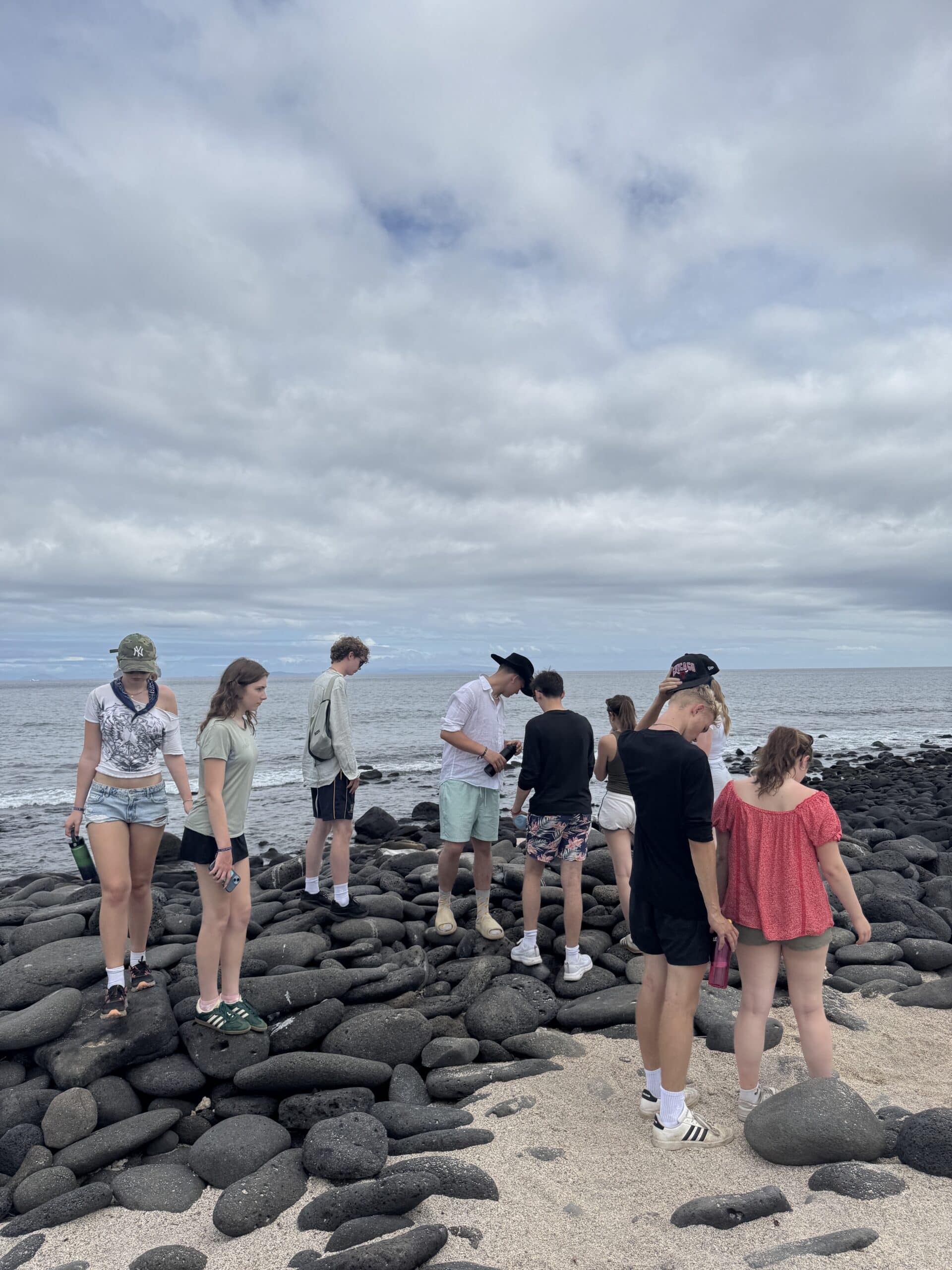 Ardingly College students on school trip to Ecuador and the Galapagos Islands, seeing biodiversity, amimals, the equator